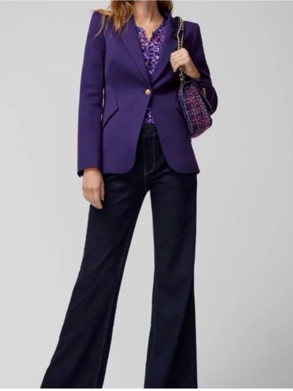 New-WHBM White House black market Lux Editor purple Blazer jacket in a 4 $225.00